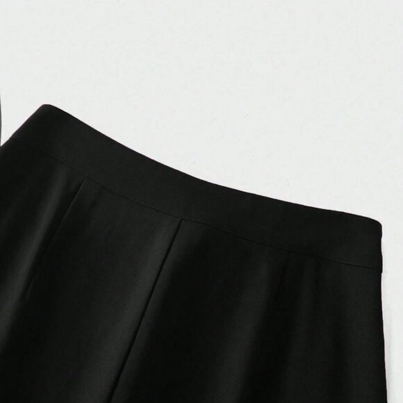 Black Elegant Women's High Waist Flared Pants - Picture 6 of 8